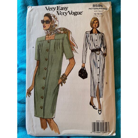 Vogue 8595 shirt dress pattern size 12 14 16 - Picture 1 of 6